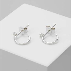 Sterling Silver Diamond Hoop Earrings